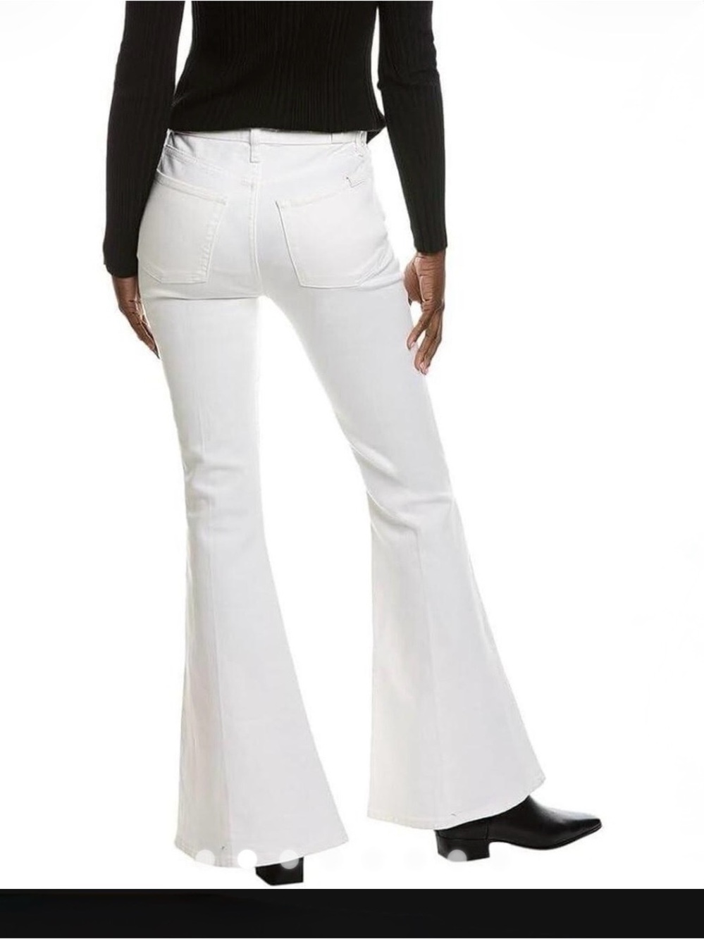 7 For All Mankind White High-Rise Mega Flare Jeans - Picture 2 of 9